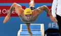 Olympic gold medallist Kyle Chalmers dives into the pool