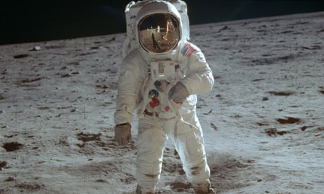 Astronaut Buzz Aldrin, lunar module pilot, walks on the surface of the moon during the Apollo 11 extravehicular activity.