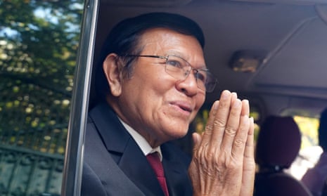Kem Sokha being taken to court for the verdict in his treason case in Phnom Penh, Cambodia.