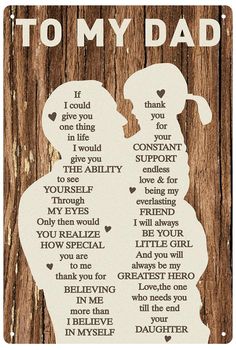 PRICES MAY VARY. 💝【Unique Dad Gifts for Father’s Day】-The decorative plaques are the perfect gifts for dad. These personalized birthday gifts for dad are designed in vintage style. They are printed with warm words and beautiful elements. Surprise dad with this heartfelt gift. Sincerely say "Love you forever". This dad plaque is elegant, stylish, and has a high-end design that looks stunning and elevates any existing decor or decorating style. 🎁【Gifts for Dad from Daughter】-Our decorative sign