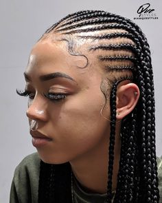 Image may contain: one or more people and closeup Protective Styles, Braided Cornrow Hairstyles, Braids With Weave, Braided Hairstyles For Black Women, Braids With Beads