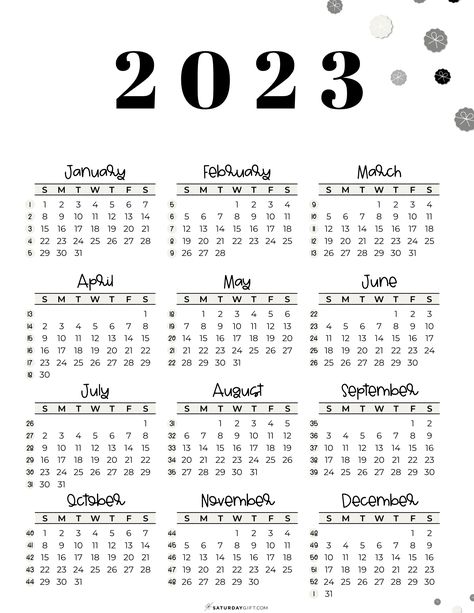Looking for a 2023 printable yearly calendar? Would you want your year at a glance 2023 printable calendar to be pretty as well? Super! I've got some cute designs you might like to print out. These are printable gifts - meaning they're instant downloads; no sign-up needed. Calendar With Week Numbers, Yearly Calendar Template, Printable Yearly Calendar, Kalender Design, Cute Calendar, Custom Calendar, Calendar Templates, What Day Is It, Printable Calendar Template