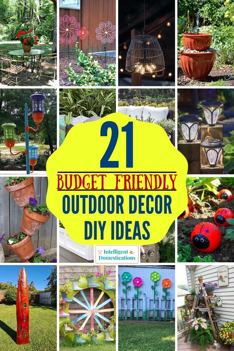 DIY outdoor decorating ideas Couture, Backyard Ideas Garden, Backyard Decoration Ideas, Backyard Decorating Ideas, Backyard Decor Diy, Diy Yard Decor, Outdoor Decorating Ideas, Backyard Decorating, Garden Crafts For Kids