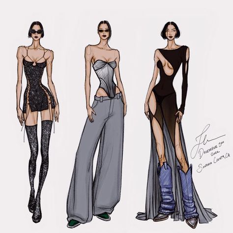 Model Design Sketch, 2023 Fashion Design, Design Model Fashion, Inspirations For Fashion Designers, Designer Clothes Sketches, Aesthetic Dresses Drawing, Drawing Ideas Models, How To Get Into Fashion Design, Model Drawings Sketches