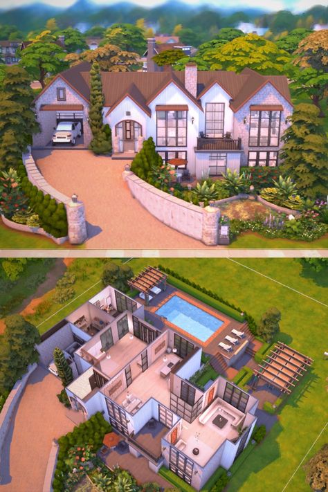 I have built in The Sim 4 nocc Family Home without cc objects, 2 bedrooms and 2 bathrooms.The house files are at the link below on The Sims Resource website (please read installation instructions ♥) https://www.thesimsresource.com/downloads/1638957 www.thesimsresource.com - @thesimsresource @Moniamay72 #TS4 #ts4lots #tsr #TheSims #sims4 #thesims4 #Moniamay72 #thesims4lots #traditional #nocc #family #TheSimsResource Sims 4 Downloadable Houses, Sims 4 Houses Without Cc, Sims House Blueprints, Sims 4 Single Mom House Layout, Summer House Sims 4, Sims 4 Houses Outside, Sims 4 Houses Big, Sims 4 Xbox One Houses, Sims 4 Gallery Houses