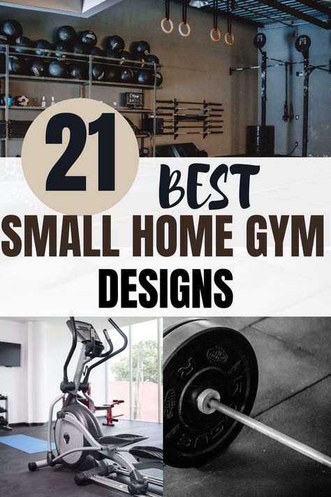 YOU HAVE TO TRY OUT THESE 21 SUPER CUTE SMALL HOME GYM DESIGNS! THERE ARE A TON OF WAYS TO ORGANIZE YOUR GYM EQUIPMENT AT HOME MAKING IT EASY TO STORE IT ALL WHEN YOU ARE DONE. THESE DESIGN LAYOUTS WILL MOTIVATE YOU TO WORKOUT! #21IDEAS #SMALLHOMEGYM #ATHOMEGYM #GYMDESIGNS #CUTESMALLHOME Treadmill In Garage, Boho Home Gym, At Home Workout Room Ideas, Garage Gym Color Ideas, Office Gym Combo Small Spaces, Workout Room Paint Colors, Work Out Rooms Gym At Home, Home Gym Ideas Small Garage, At Home Gym Room Small Spaces