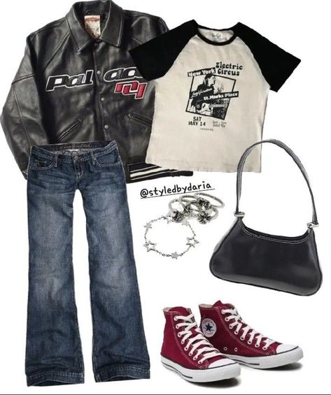 Samcore Outfits, Vintage Outfit Style, Greaser Inspired Outfits, Rockstars Gf Outfit Ideas, Subtle Punk Outfits, Casual Rockstar Gf Outfits, 80s Inspo Outfit, 80s Outfits Grunge, Grunge Fit Ideas