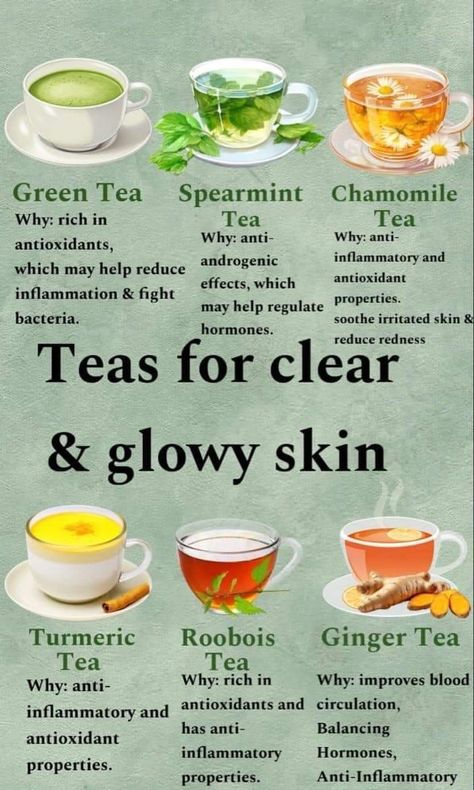 Teas That Are Good For Skin, Herbal Tea For Clear Skin, Teas For Skin Health, Tea For Skin Acne, Herbal Tea For Hormonal Acne, Tea For Good Skin, Foods To Eat To Clear Acne, Tea Bag Skin Care, Tea That Helps With Acne