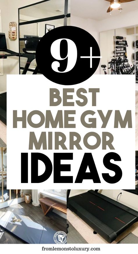 Small Gym Basement Ideas, Basement Exercise Room Ideas Home Gyms, Ikea Hack Home Gym, Home Work Out Room Ideas Gym, Mirrors In Workout Room, Garage Gym Ideas Black Walls, Ikea Home Gym Hacks, Tranquil Home Gym, Workout Room Design Home Gyms