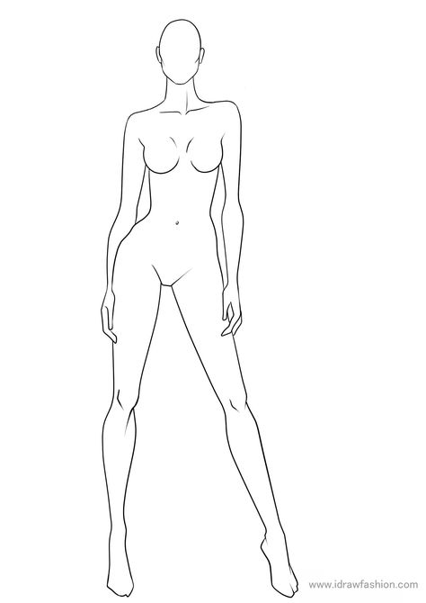 Fashion Drawing Silhouette, Model Outline Figure Drawing, Fashion Croquis Poses Figure Drawing, Figure Illustration Fashion, Model Figure Sketch Fashion Templates, Dresses Sketches Design, Drawing Outlines Sketch, Fashion Poses Drawing, Fashion Figure Poses