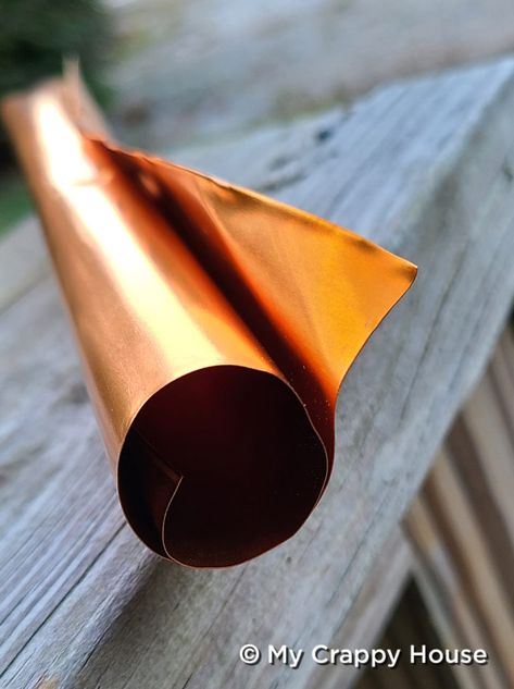 Diy Copper Projects, Faux Copper Patina Diy, Copper Sheets Projects, Copper Crafts Ideas Diy Projects, Easy Metal Projects, Copper Diy Crafts, Copper In The Garden, Copper Patina Diy, Copper Projects