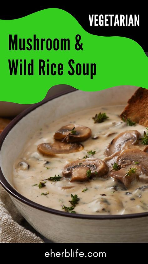 Creamy Wild Rice And Mushroom Soup, Mushroom And Rice Soup, Crockpot Italian Wedding Soup, Wild Rice And Mushrooms, Wild Rice And Mushroom Soup, Mushroom And Wild Rice Soup, Mushroom And Wild Rice, Rice And Mushrooms, Creamy Wild Rice Soup