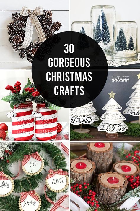 30 Gorgeous Christmas Crafts for adults - these easy Christmas craft ideas are perfect for getting into the holiday spirit or having a craft night with friends! Easy Christmas Craft Ideas, Cheap Christmas Trees, Easy Christmas Craft, Kerajinan Diy, Christmas Craft Ideas, Diy Deco Noel, Farmhouse Christmas Ornaments, Night With Friends, Christmas Crafts To Sell