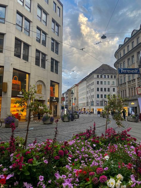 munich old town in germany. european old city architecture aesthetic. big city with tram Germany Trip Aesthetic, Germany Munich Aesthetic, Germany In The Summer, Eurostar Aesthetic, Life In Germany Aesthetic, German Astetic, Living In Germany Aesthetic, Germany Aesthetic Summer, German City Aesthetic