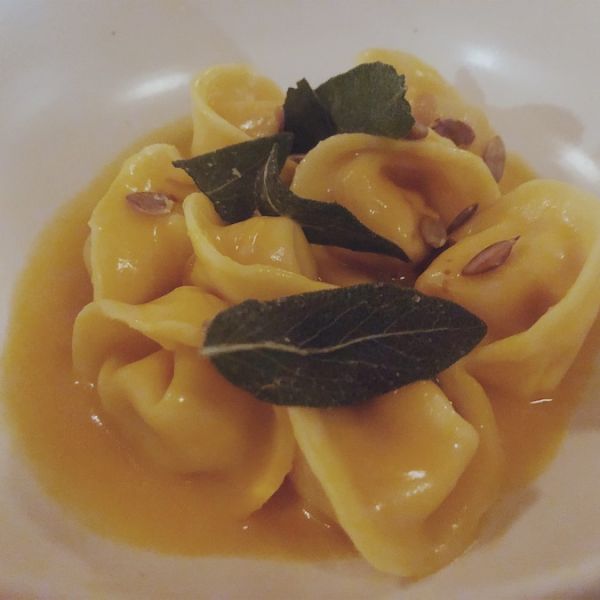 Cappeletti with butternut squash, pepitas, sage, and aged balsamic
