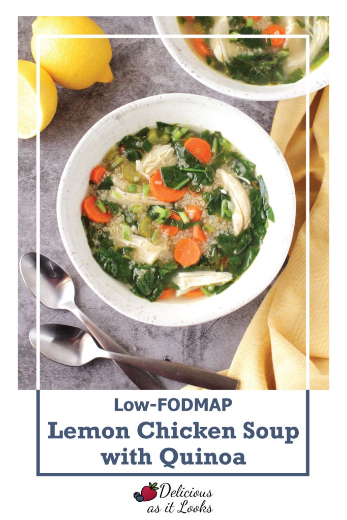 Low FODMAP Lemon Chicken Soup with Quinoa