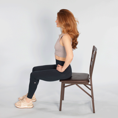Person doing seated glute stretch