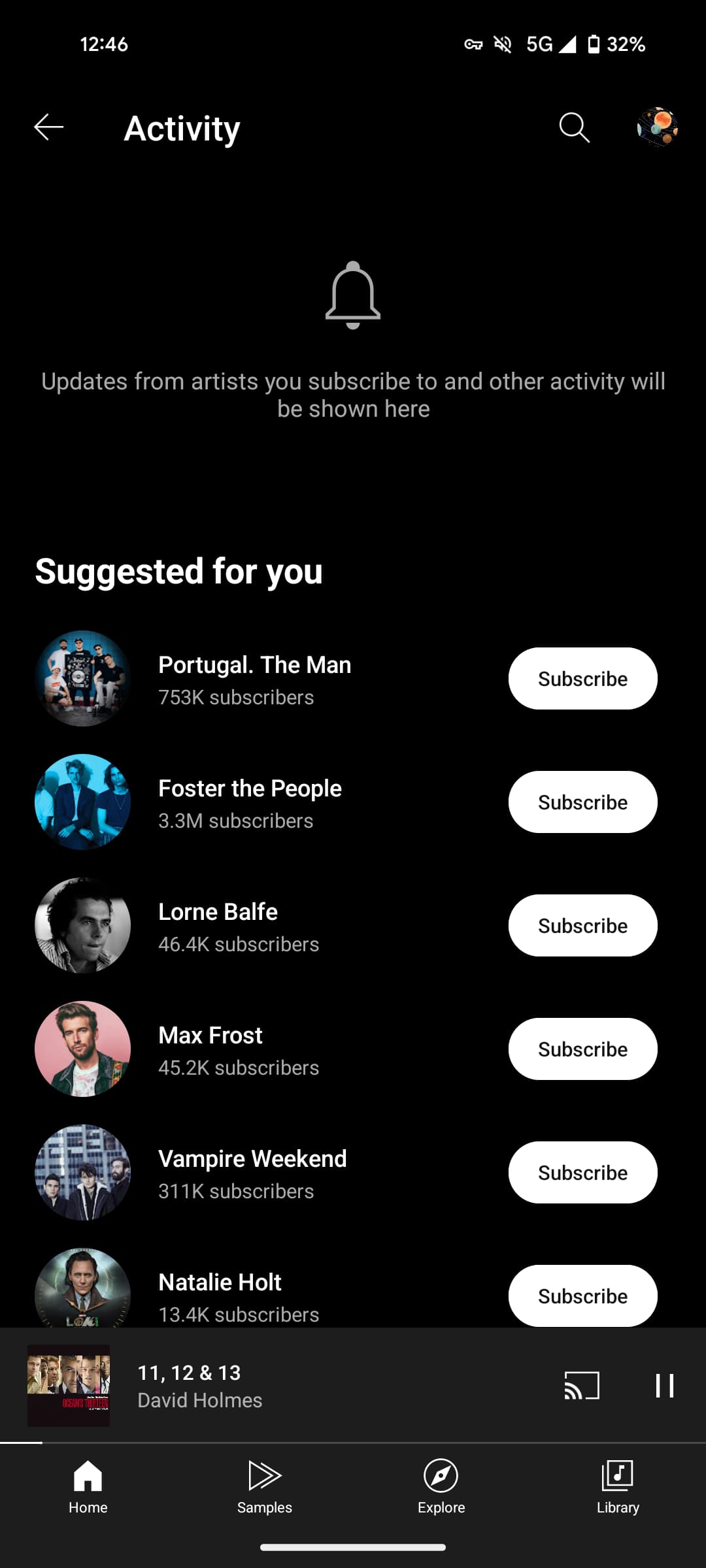 YouTube Music notifications