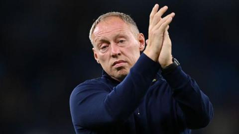 Steve Cooper applauds supporters in 2022 during his spell as Nottingham Forest manager