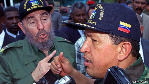 Hugo Chavez and Fidel Castro