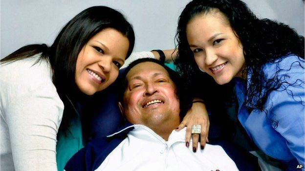 Hugo Chavez and his daughters