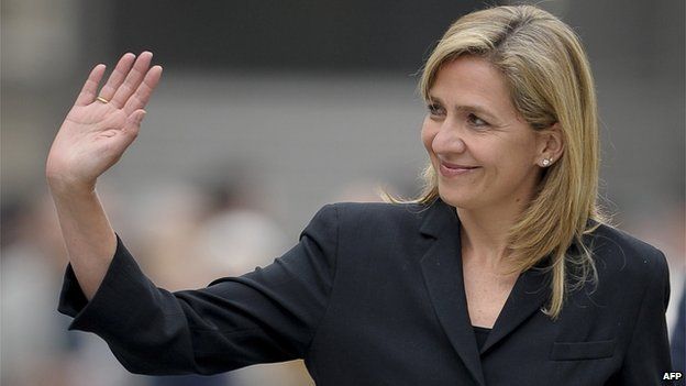 Spain's Princess Cristina arriving to attend a funeral mass for former International Olympic Committee president Juan Antonio Samaranch at Barcelona's cathedral on 22 April 2010