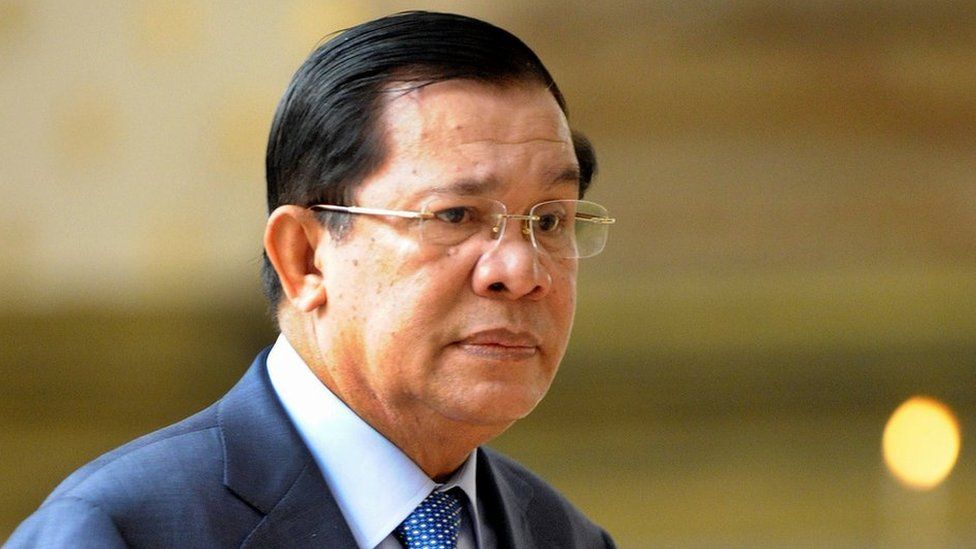 Cambodian Hun Sen is seen entering the National Assembly building in Phnom Penh in March 2015