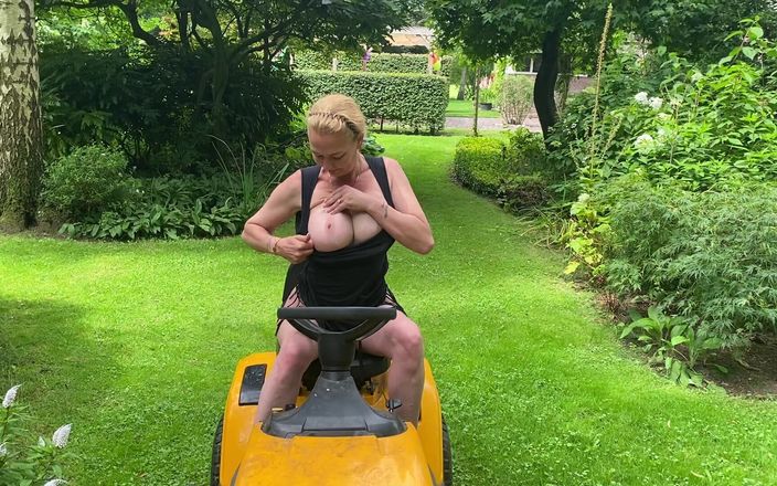 Slutty Shanna: Squirting on a Lawnmower, You Must See This Horny MILF