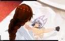 H3DC: 3D Hentai Yuri ruiva meia-irmã queria foder meia-irmã