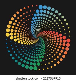 Dotted spiral vortex royalty-free images Imagem Vetorial Stock