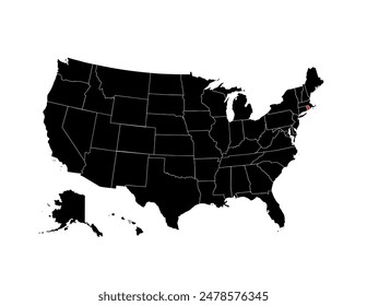Rhode Island vector map. High detailed illustration. United state of America country.