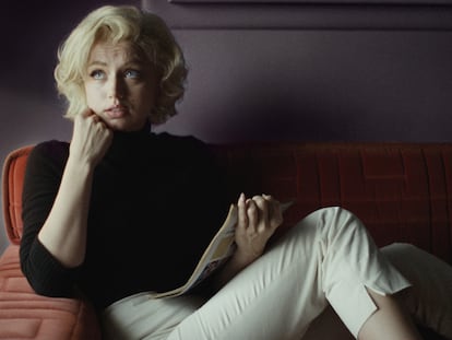 Ana de Armas, caracterizada como Marilyn Monroe, en 'Blonde' (2022).