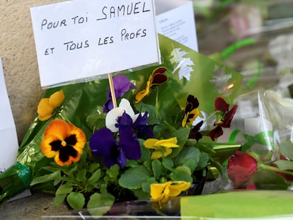 Homenaje a Samuel Paty, profesor asesinado en Francia en 2020.