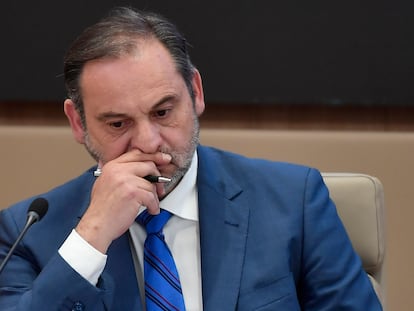 El exministro José Luis Ábalos, este viernes en la comisión de investigación sobre el 'caso Koldo' en el Parlamento de Baleares.