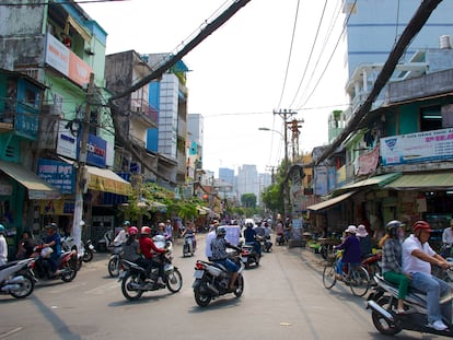 Una calle de Ciudad Ho Chi Minh, en Vietnam.