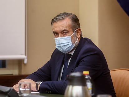 El consejero de Presidencia, Justicia e Interior de la Comunidad de Madrid, Enrique López, en su comparecencia en la comisión de investigación de la operación ‘Kitchen’ del Congreso de los Diputados, el pasado 17 de noviembre.