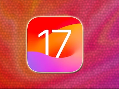 Logo de iOS 17 con fondo