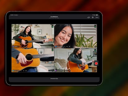 iPad Pro con fondo y videollamada