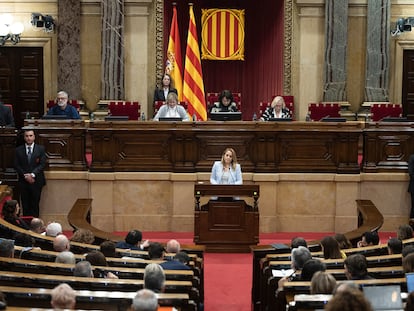 Una imagen reciente del Parlament, durante el debate del proyecto de ley de presupuestos de la Generalitat para el año 2024.