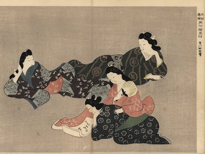 Una pintura de Masanobu Okumura (1686-1764), circa 1880.