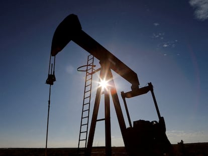A crude oil pump jack in the Permian Basin in Loving County, Texas, U.S., November 22, 2019.