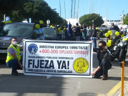 Protesta contra la temporalidad abusiva en la Administración, en marzo de 2021 en Palma de Mallorca.