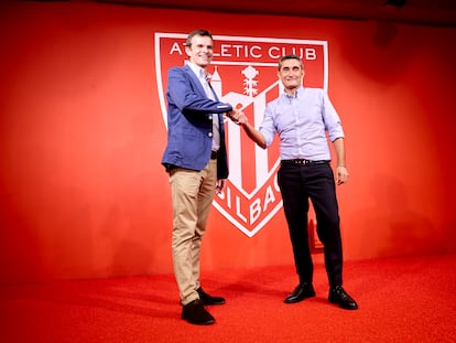 Jon Uriarte recibe a Ernesto Valverde como entrenador del Athletic de Bilbao