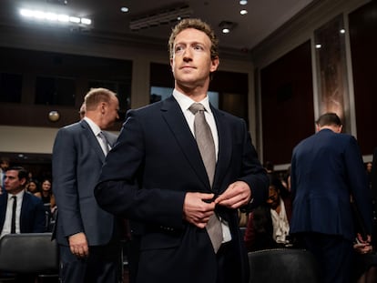Mark Zuckerberg, fundador de Meta, durante su comparecencia en el Senado de EE UU, en enero.