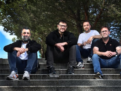 Desde la izquierda, Nacho Carretero, Dani de la Torre, Arturo Lezcano y Alberto Marini, el miércoles en Madrid.