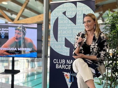 La nadadora española Mireia Belmonte, este jueves en el CN Barcelona.