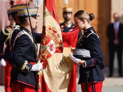 La princesa de Asturias jura bandera en la Academia Militar de Zaragoza, el pasado día 7.