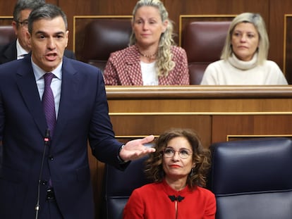 Dvd 1201 (21-02-24).  El jefe del Ejecutivo, Pedro Sánchez, interviene durante la sesión de control al Gobierno que celebra este miércoles el Congreso.