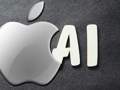 Logo de Apple con las litas de inteligencia artificial