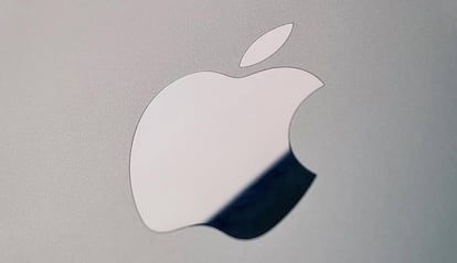 Logo de Apple fondo gris